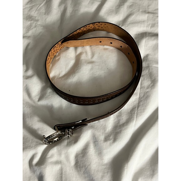 Cuadra Accessories - Cuadra Tan Leather Belt Gold Horseshoe Chain Buckle Western Womens 32-36 Inch